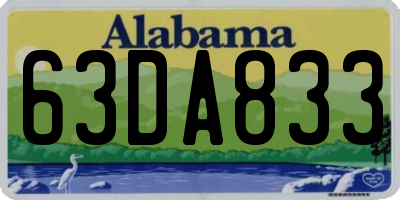 AL license plate 63DA833