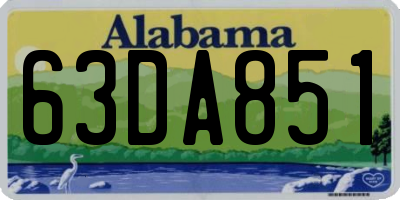 AL license plate 63DA851