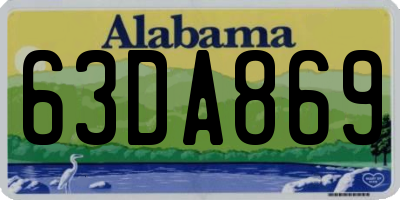 AL license plate 63DA869