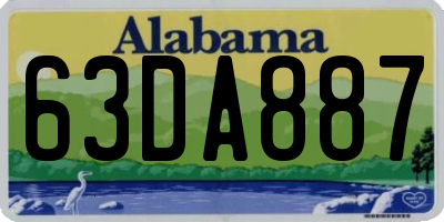 AL license plate 63DA887