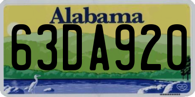 AL license plate 63DA920