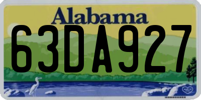 AL license plate 63DA927