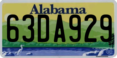 AL license plate 63DA929