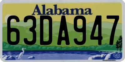 AL license plate 63DA947