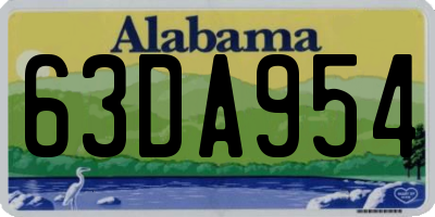 AL license plate 63DA954