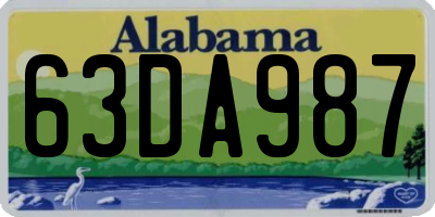 AL license plate 63DA987