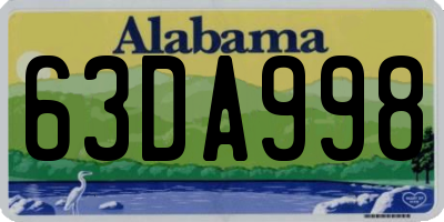 AL license plate 63DA998