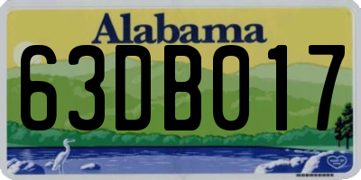 AL license plate 63DB017