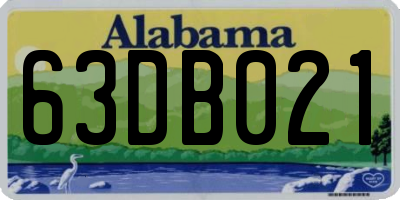 AL license plate 63DB021