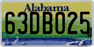AL license plate 63DB025