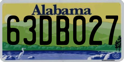 AL license plate 63DB027