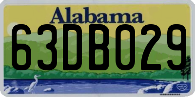 AL license plate 63DB029