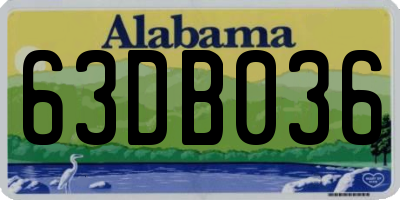 AL license plate 63DB036