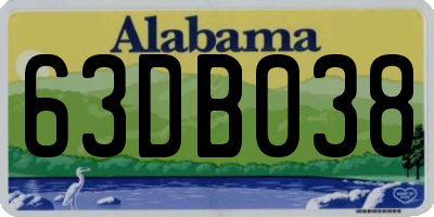 AL license plate 63DB038