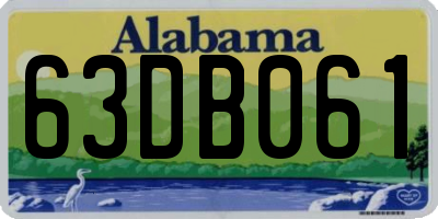 AL license plate 63DB061