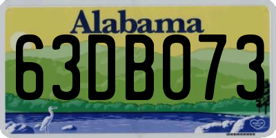 AL license plate 63DB073