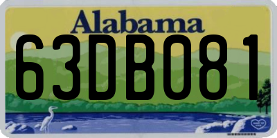 AL license plate 63DB081