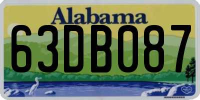 AL license plate 63DB087