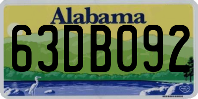 AL license plate 63DB092
