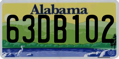 AL license plate 63DB102