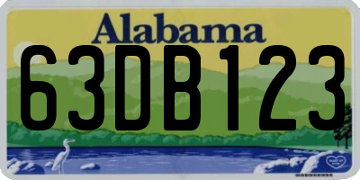 AL license plate 63DB123