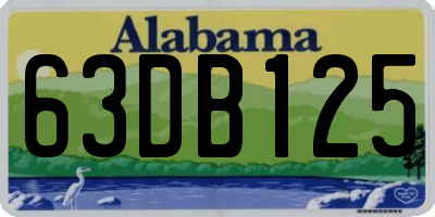 AL license plate 63DB125