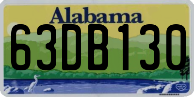AL license plate 63DB130