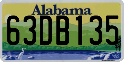 AL license plate 63DB135