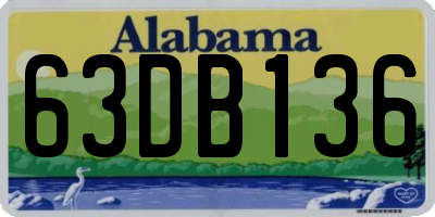 AL license plate 63DB136