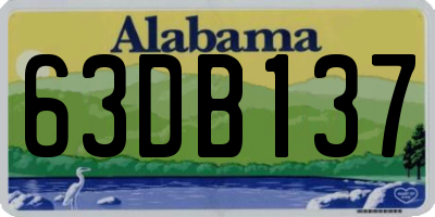 AL license plate 63DB137