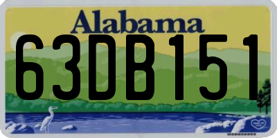 AL license plate 63DB151