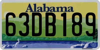 AL license plate 63DB189