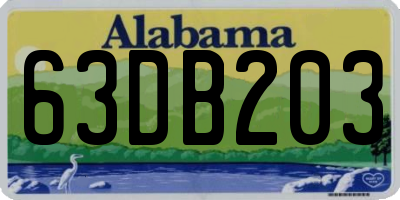 AL license plate 63DB203