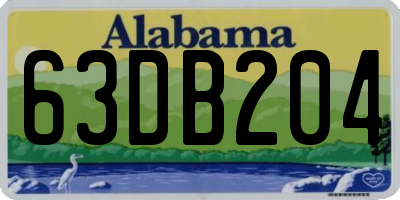 AL license plate 63DB204