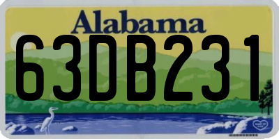AL license plate 63DB231