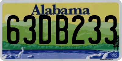 AL license plate 63DB233
