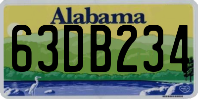 AL license plate 63DB234