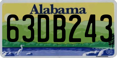 AL license plate 63DB243
