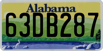 AL license plate 63DB287