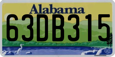 AL license plate 63DB315