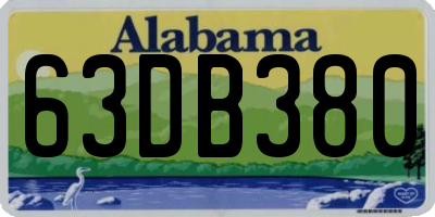 AL license plate 63DB380