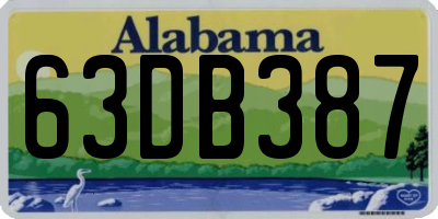 AL license plate 63DB387