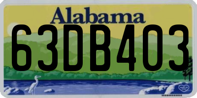 AL license plate 63DB403