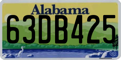AL license plate 63DB425