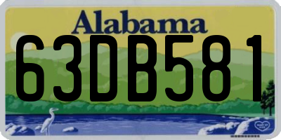 AL license plate 63DB581