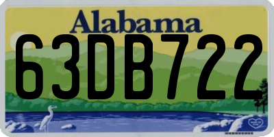 AL license plate 63DB722