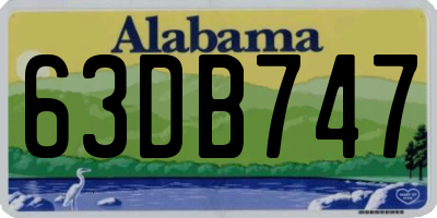 AL license plate 63DB747