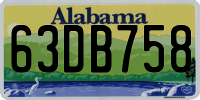 AL license plate 63DB758
