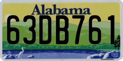 AL license plate 63DB761