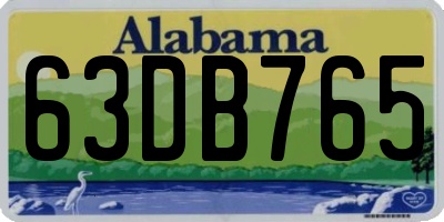 AL license plate 63DB765